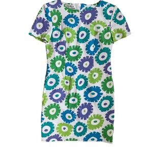 Rare vintage Oberon NY floral dress‎ size 4 green and purple